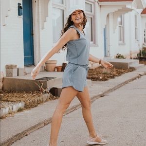 Albion Dusk Blue tank romper